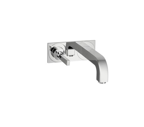 Single lever basin mixer for concealed installation with spout 16.5cm and plate wall-mounted