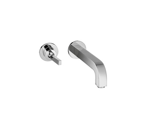 Single lever basin mixer for concealed installation with spout 22.5cm and escutcheons wall-mounted