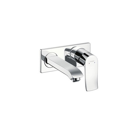 Single lever basin mixer for concealed installation with spout 16.5cm wall-mounted