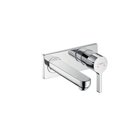 Single lever basin mixer for concealed installation with spout 16.5cm wall-mounted