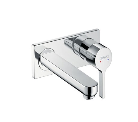 Single lever basin mixer for concealed installation with spout 22.5cm wall-mounted