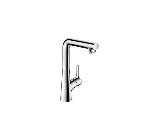 Single lever basin mixer 210 with pop-up waste set and swivel spout with 120° range